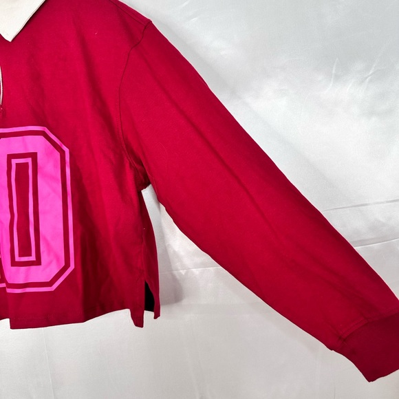 Mighty Fine Cropped Rugby Shirt Pink "10" NWT Size multiple - Picture 2 of 11